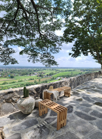 Teak bench – Linea, natural natural materials in boho style