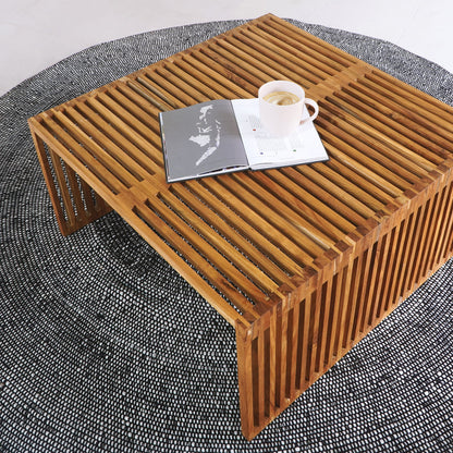 Teak coffee table – Linea, natural natural materials in boho style