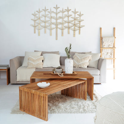 Handmade teak coffee table – the Linea, boho furniture made in Bali