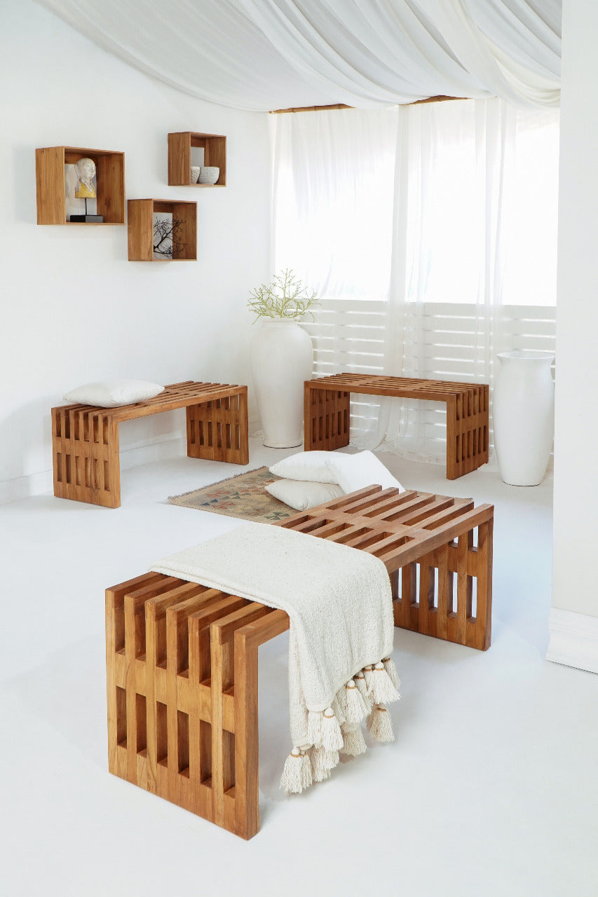 The Linea bench – natural materials, boho furniture handmade in Bali