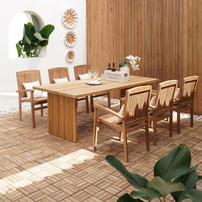 Bologne Dining Table With Slats Top - Kd