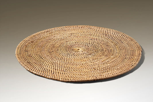 Boho natural fibre placemat Lombok Round, handcrafted in Bali