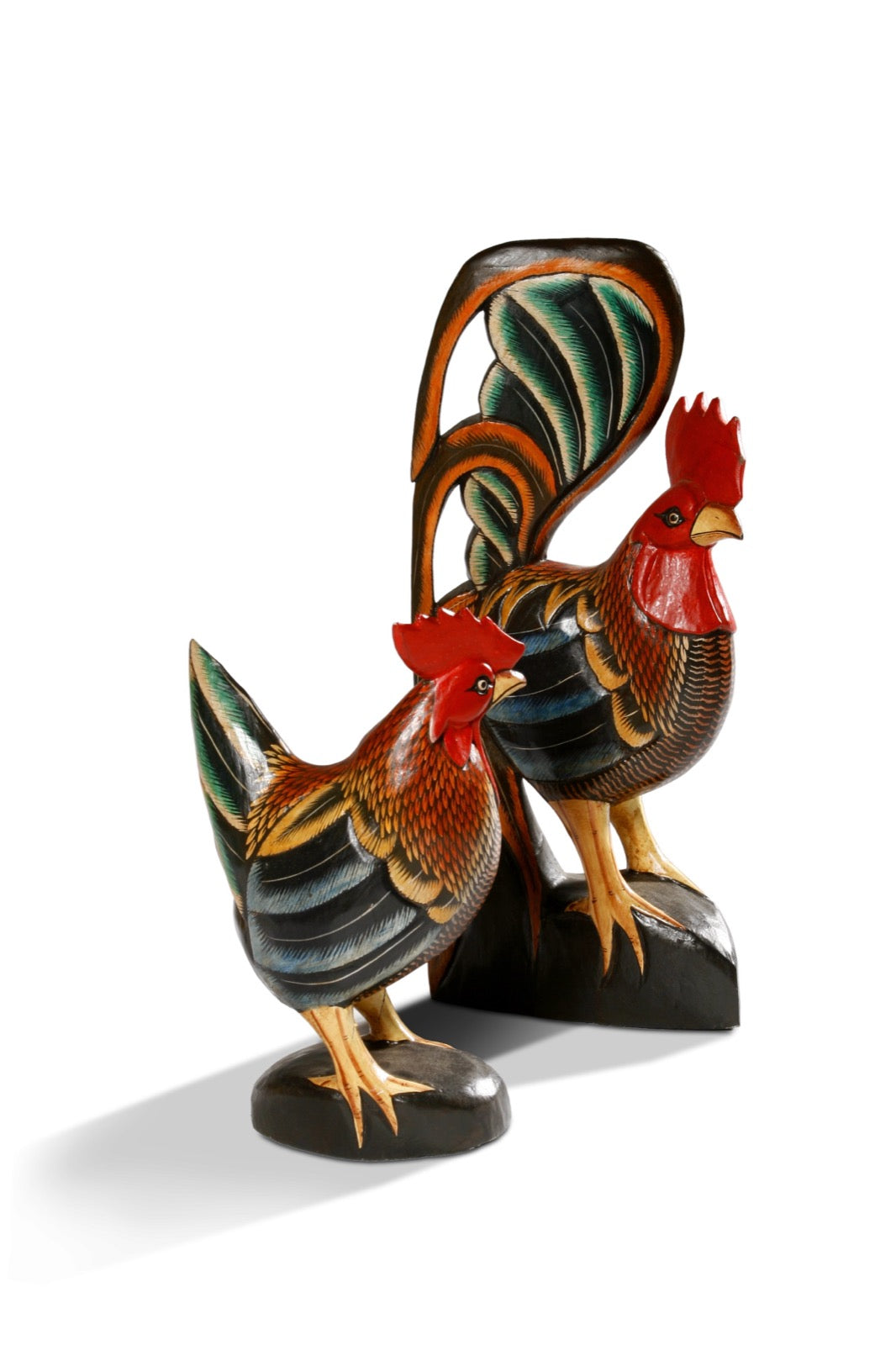 Chicken decorative piece in natural materials – handmade boho decor from Bali