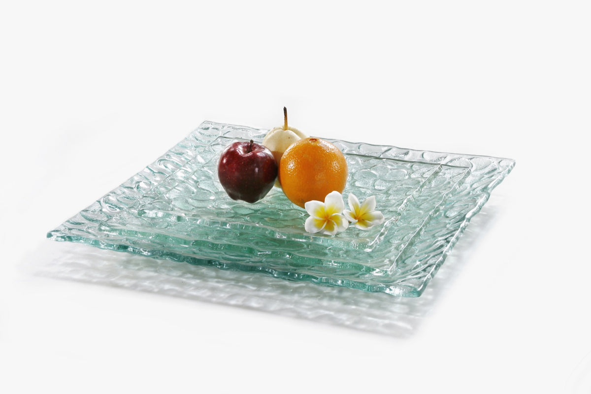 Glass plate – Frangipani – boho decor handmade in Bali by BaliSouk