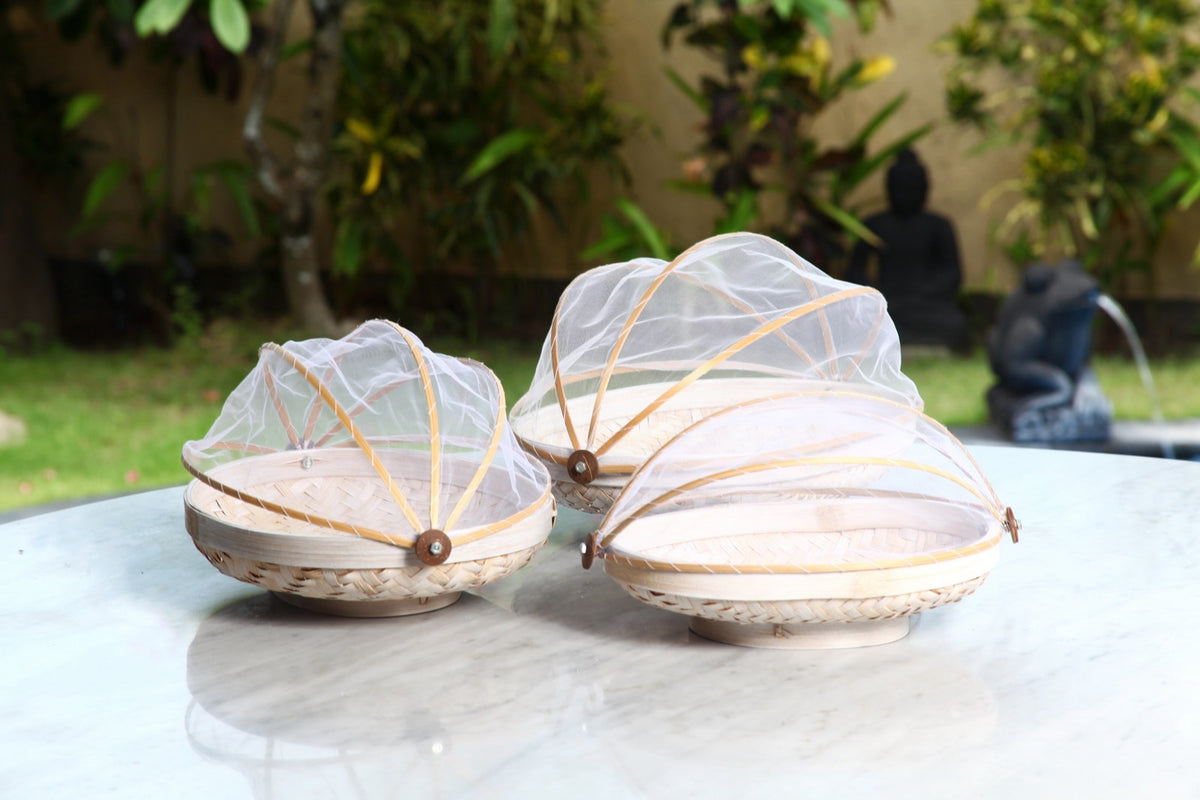 Bread Basket Oval S/3 White Wash