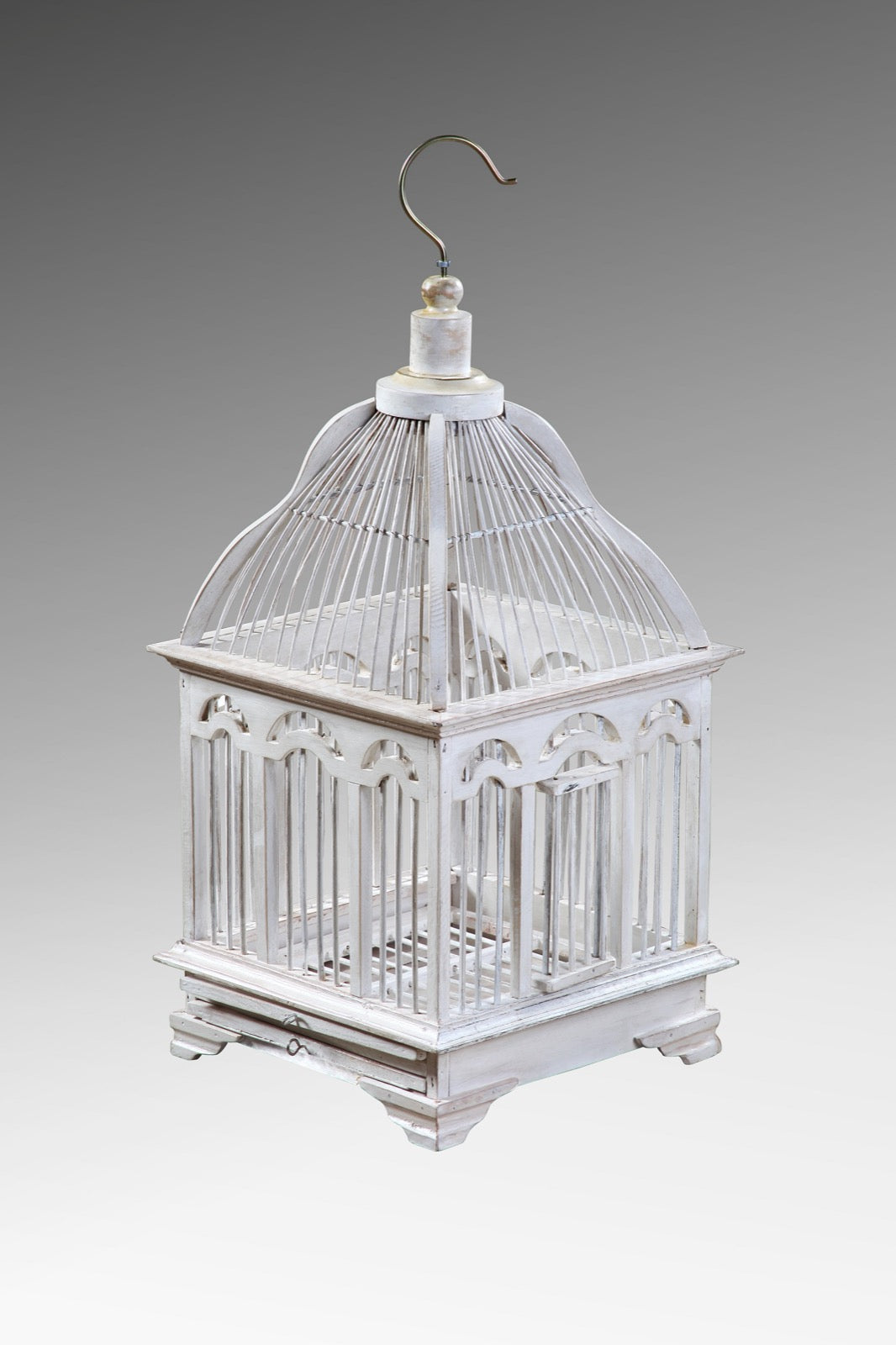 Recycled teak sculpture Milla Bird Cage – boho decor, handwoven and handmade in Bali