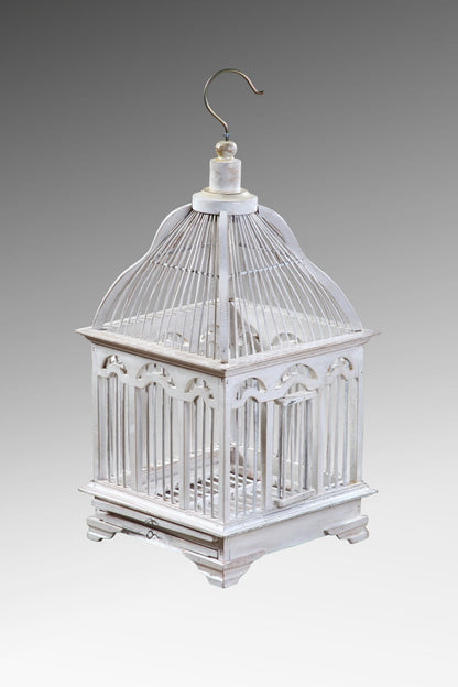 Recycled teak sculpture Milla Bird Cage – boho decor, handwoven and handmade in Bali