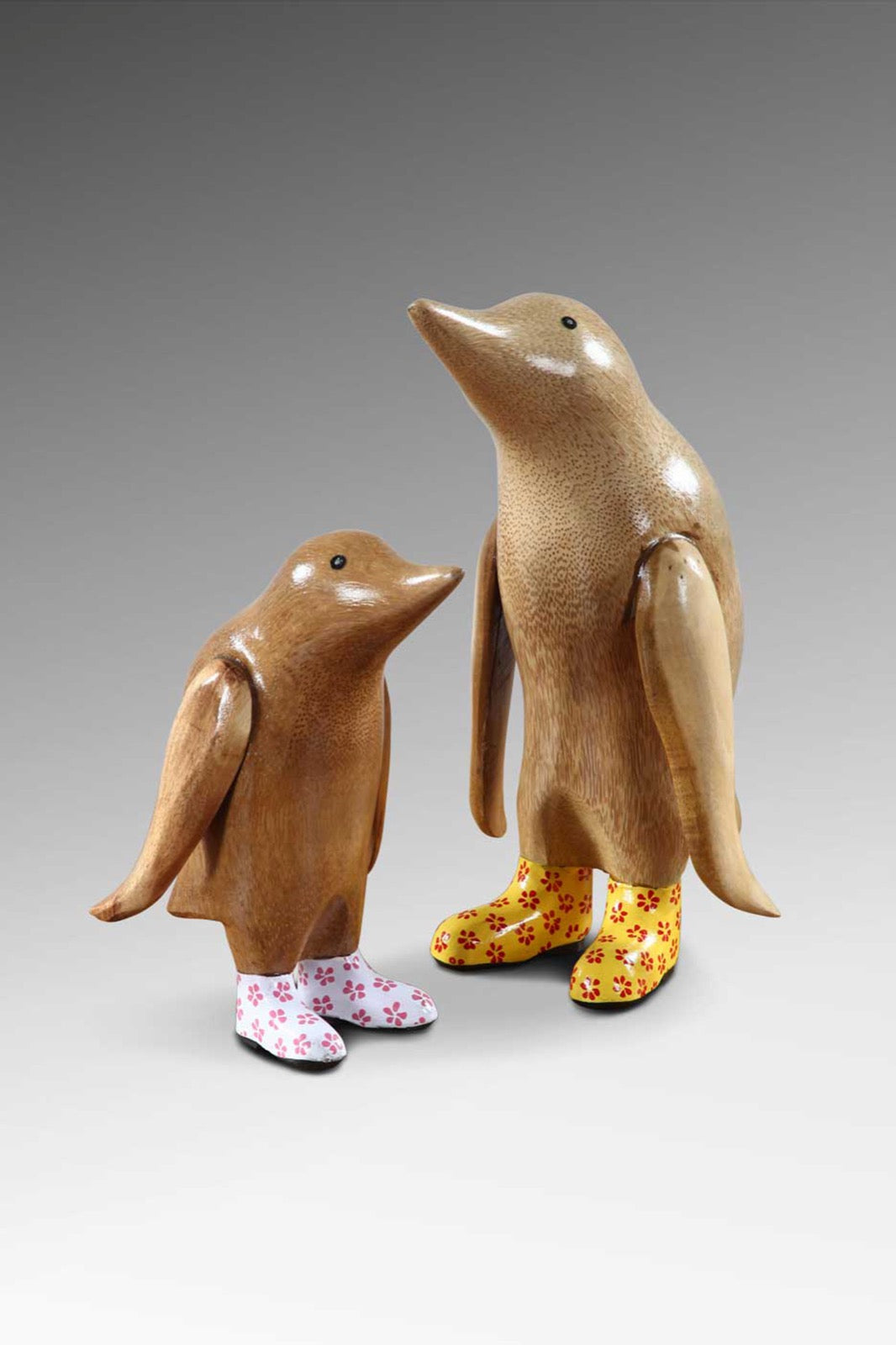 Handmade bamboo sculpture – the Funky Penguin, boho decor made in Bali
