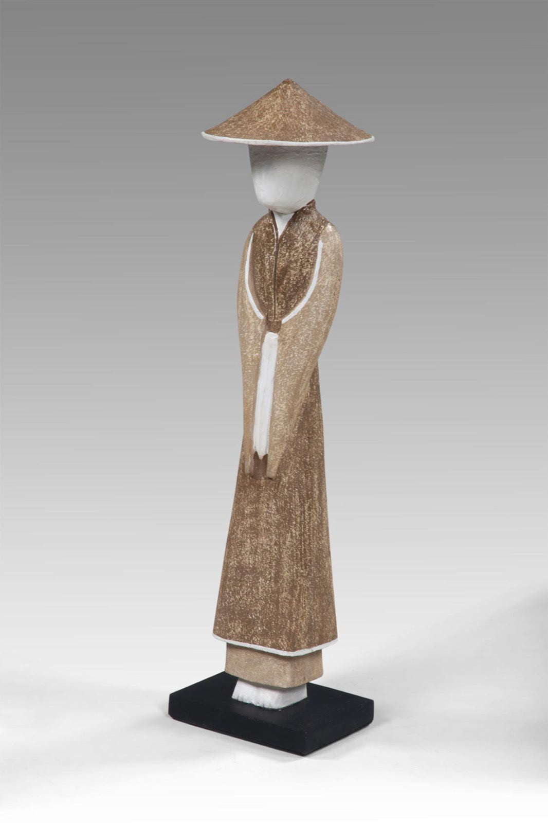 Albasia wood decorative piece – Chinese Farmer, natural natural materials in boho style