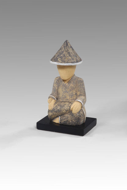 Chinese Farmer decorative piece in natural materials – boho decor by BaliSouk