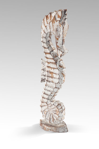 Albasia wood sculpture Seahorses – boho decor handcrafted in Bali by BaliSouk