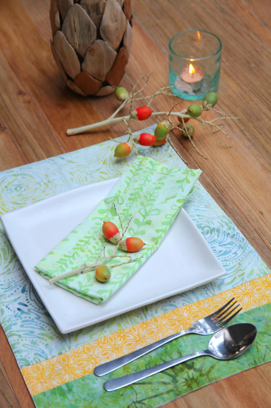 Handcrafted teak placemat – Placemat, boho decor from BaliSouk