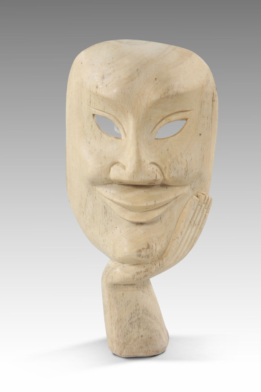 Albasia wood mask Javanese – boho decor handcrafted in Bali by BaliSouk
