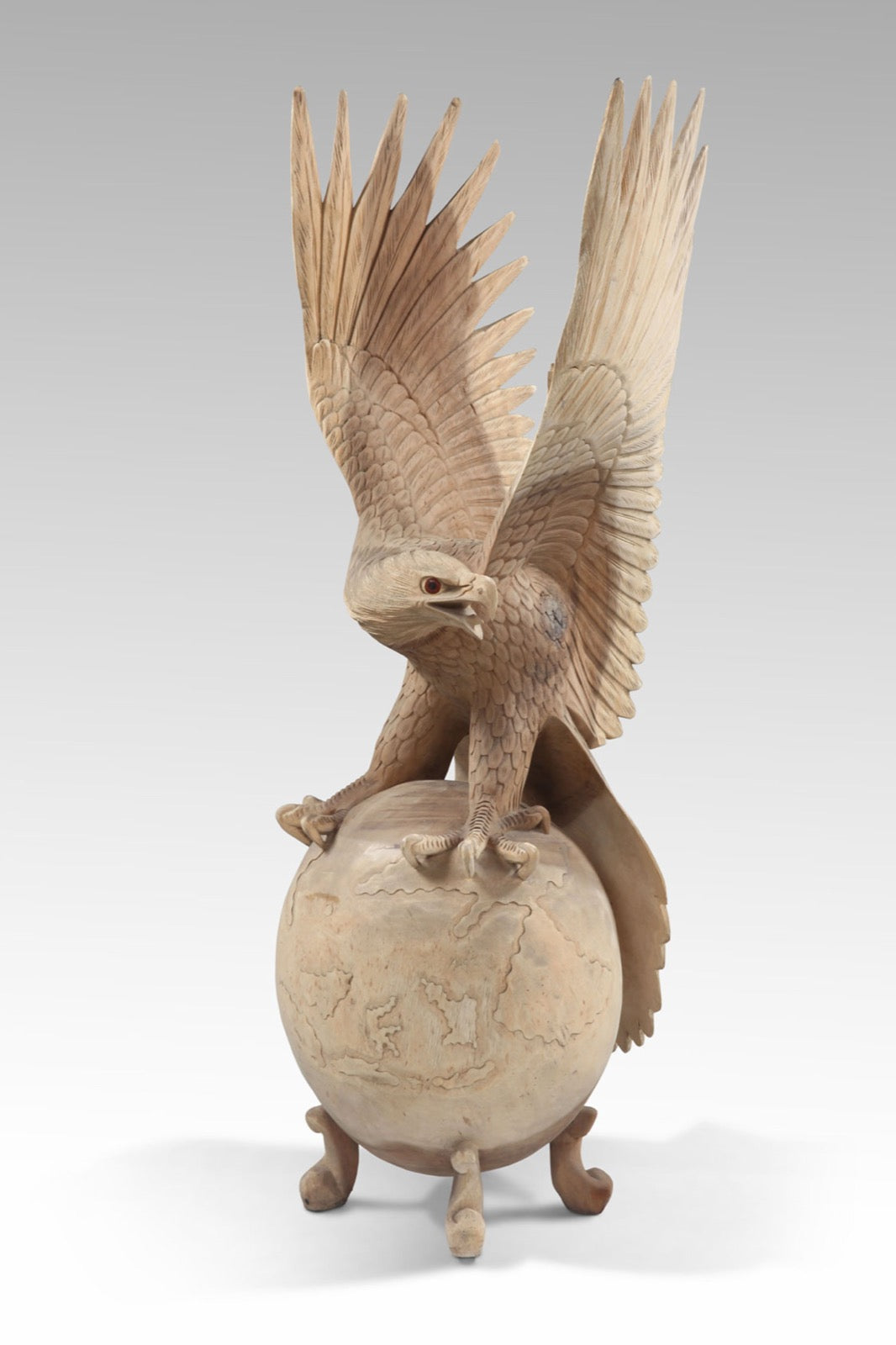 The Eagle Globe sculpture – natural materials, boho decor handmade in Bali