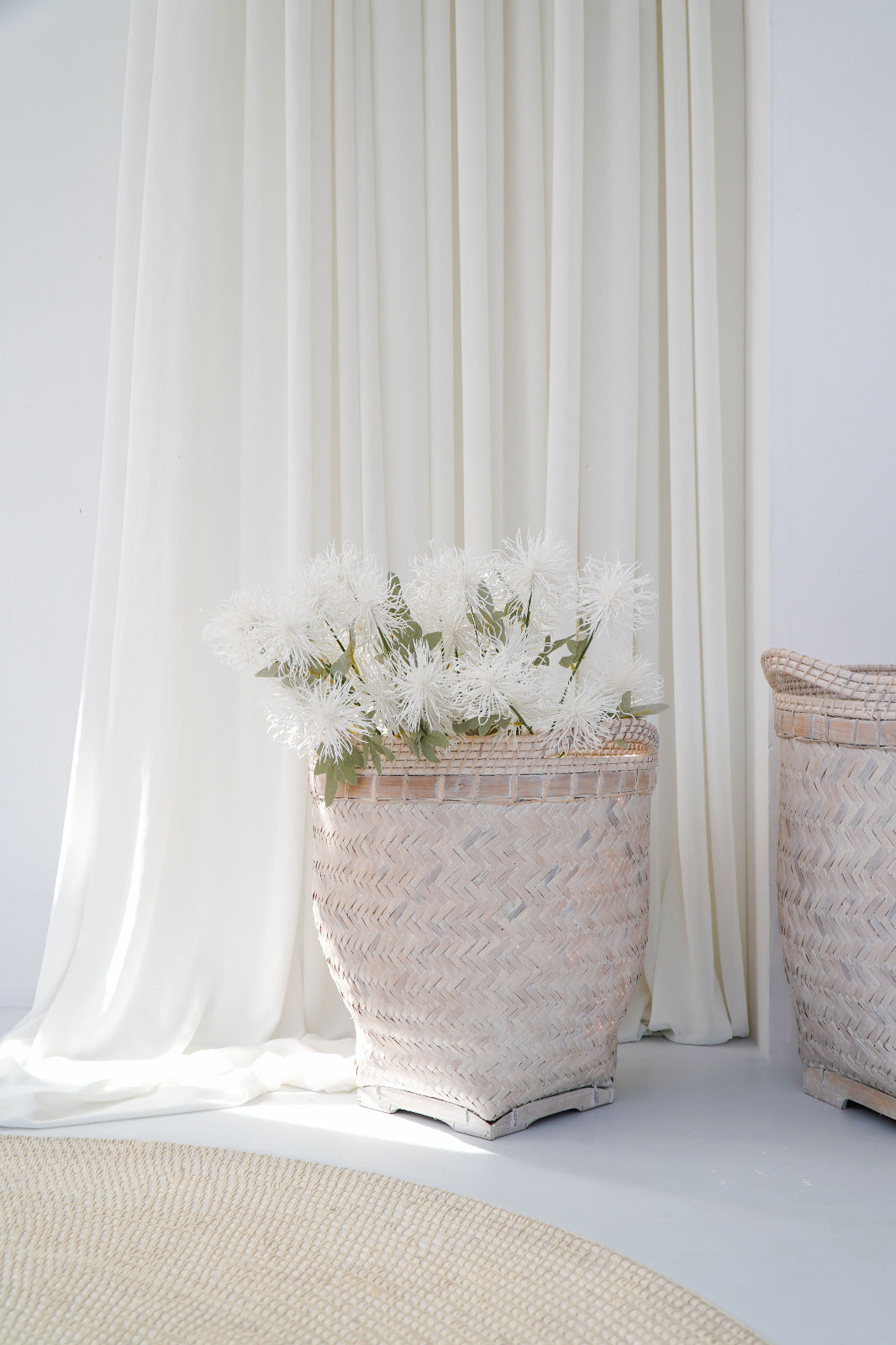 Padi Wash basket in natural materials – boho decor by BaliSouk