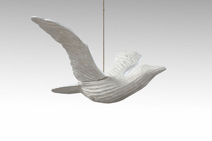 Handmade albasia wood sculpture – the Seagull, boho decor made in Bali