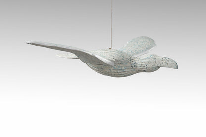 Albasia wood sculpture Blue Seagull – boho decor, handwoven and handmade in Bali