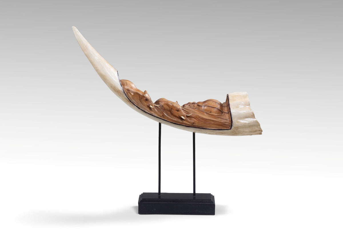 Handmade suar wood decorative piece – the Ivory, boho decor made in Bali