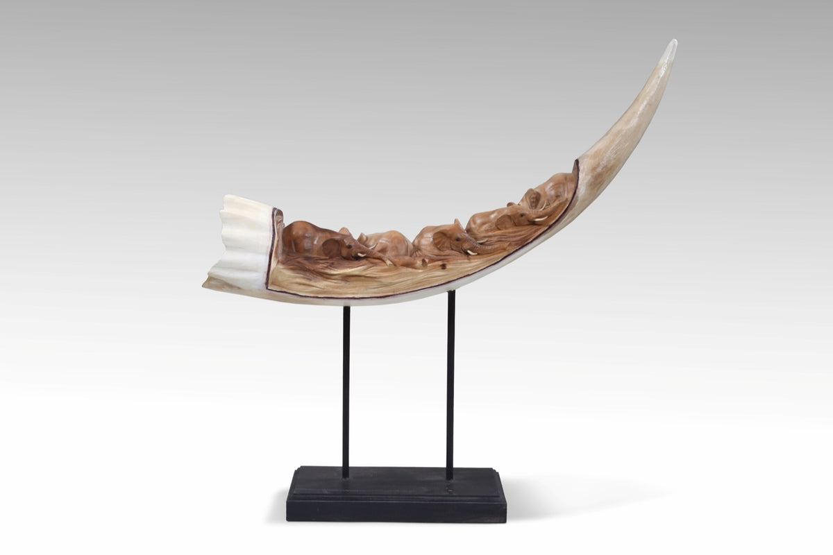 Suar wood decorative piece – Ivory – boho decor handmade in Bali by BaliSouk