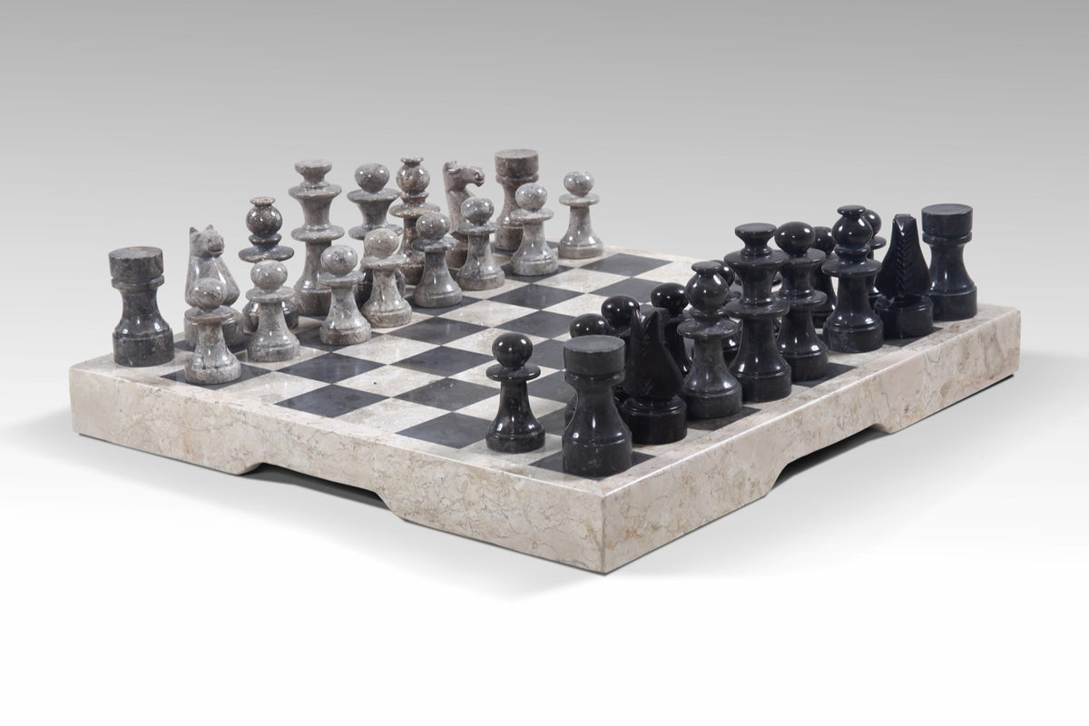 Marble Chess Board sculpture by BaliSouk – boho decor made in Bali