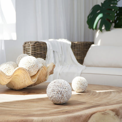 Shella Ball decorative piece in natural materials – boho decor by BaliSouk