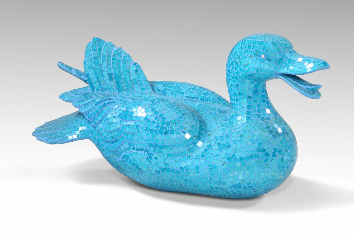 Glass sculpture – Mosaic Duck – boho decor handmade in Bali by BaliSouk