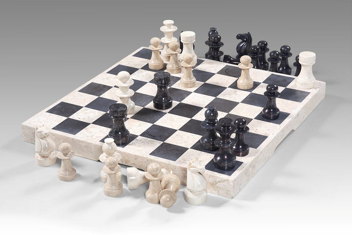 Marble sculpture – Marble Chess Board – boho decor handmade in Bali by BaliSouk