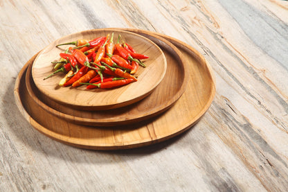 Teak plate – Bella, natural natural materials in boho style