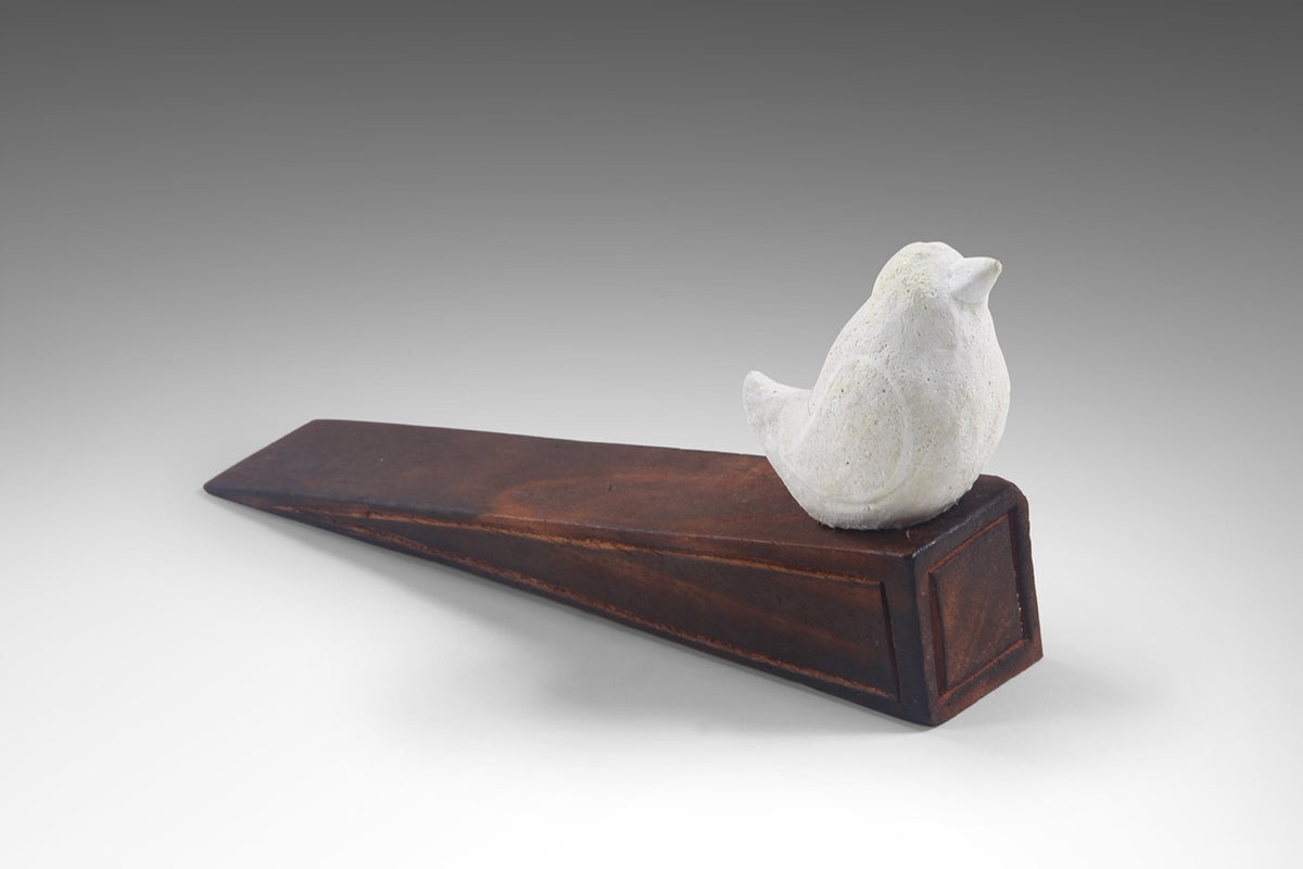 Albasia wood sculpture Door Wedge Stopper – boho decor handcrafted in Bali by BaliSouk