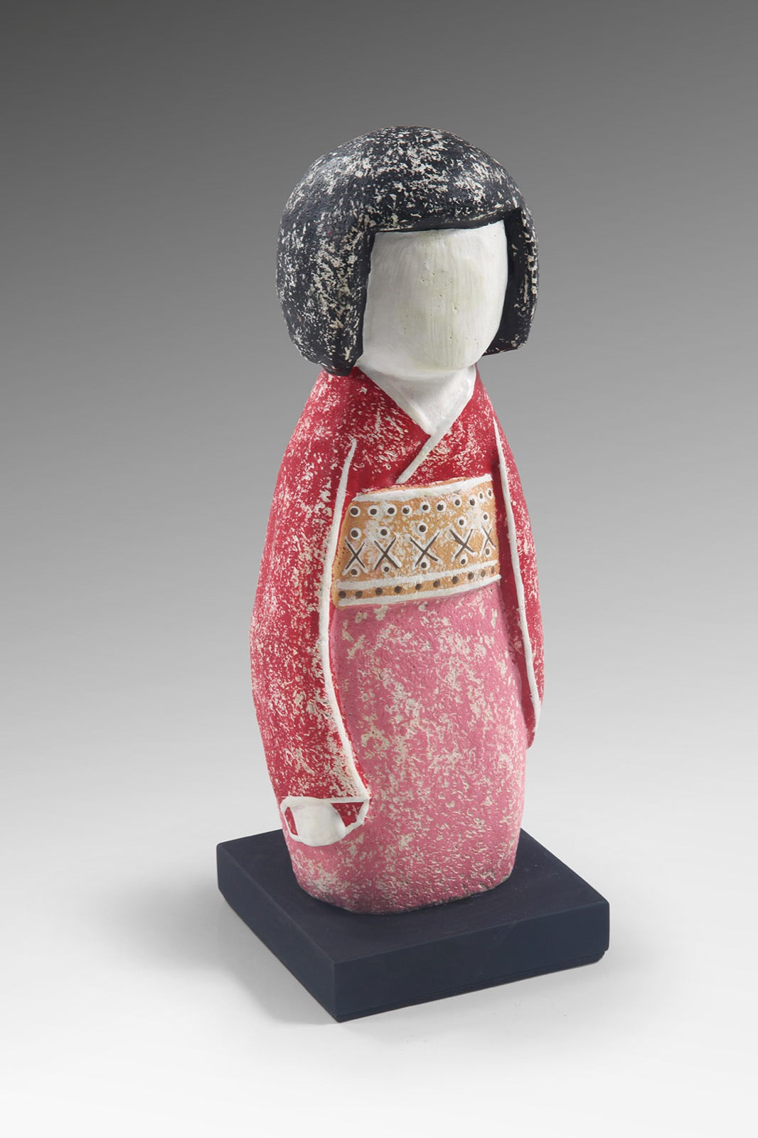 The Japanese Girl Red sculpture – natural materials, boho decor handmade in Bali