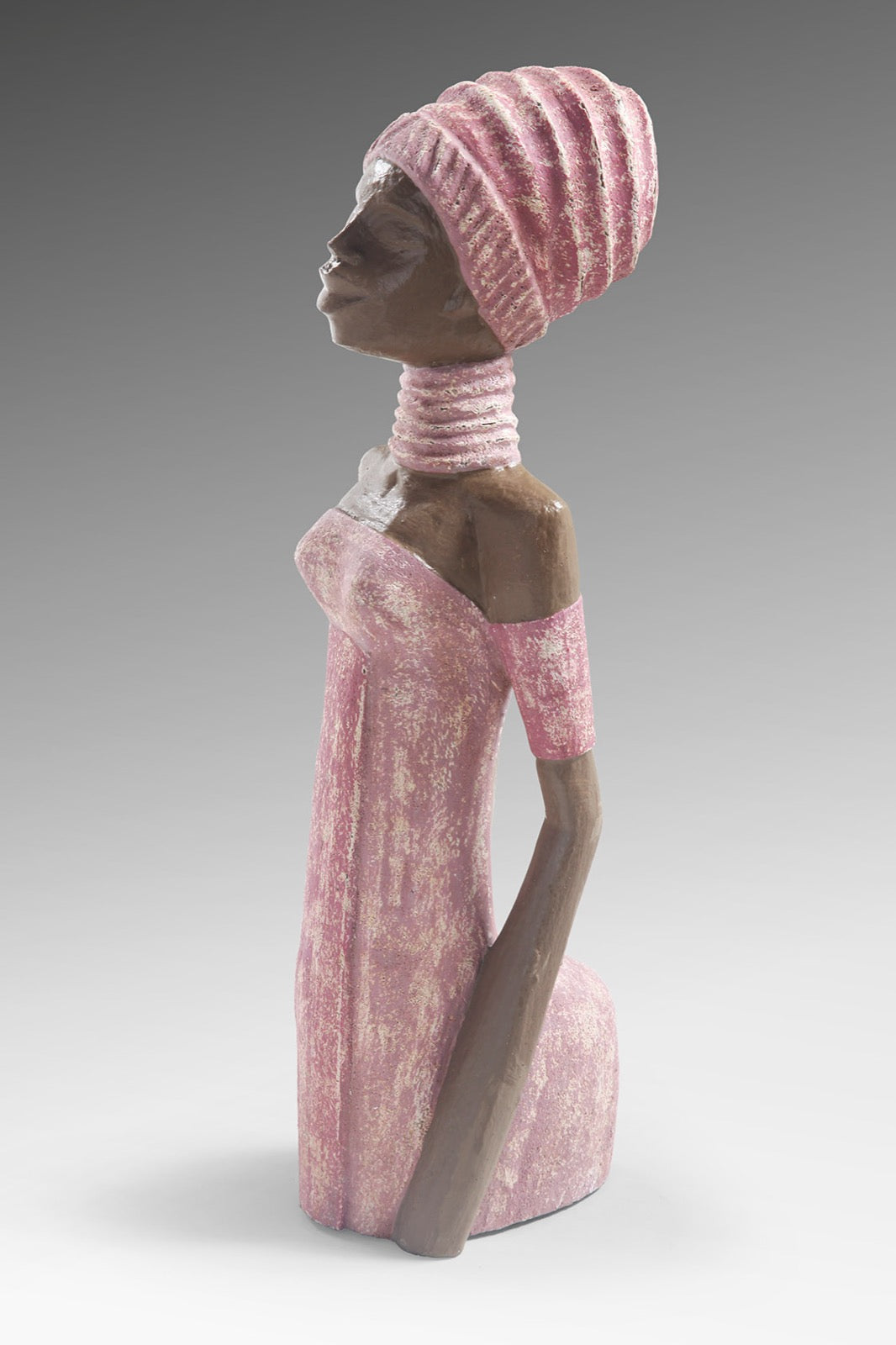 Handcrafted albasia wood sculpture – African Lady, boho decor from BaliSouk