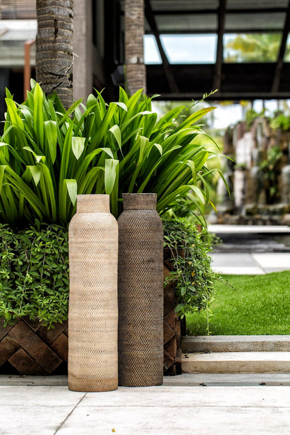 Handmade rattan vase – the Wicker, boho decor made in Bali