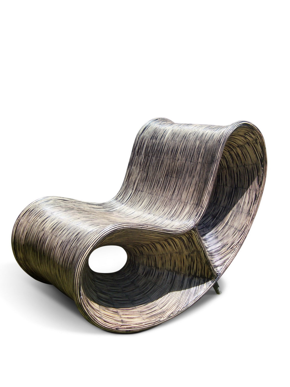 Rattan lounger chair Stripe – boho furniture, handwoven and handmade in Bali