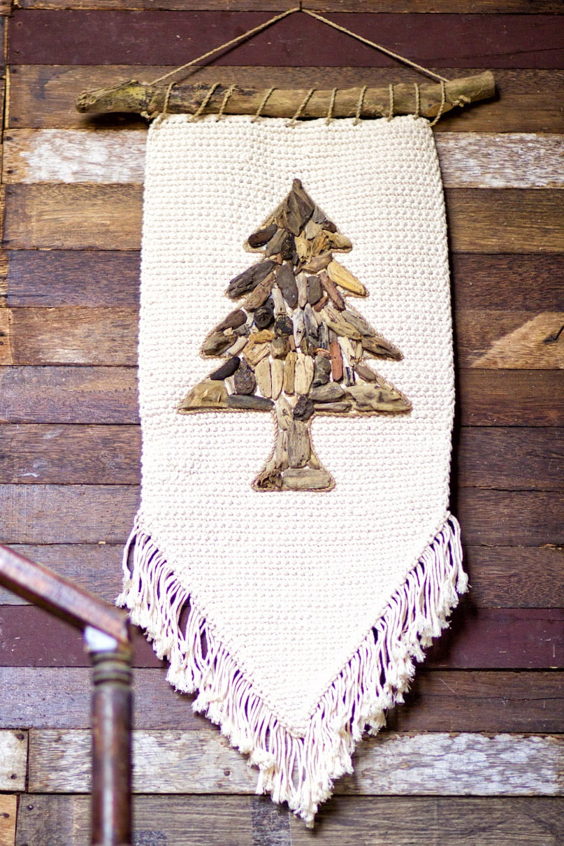 The Christmas Tree wall decoration – natural materials, boho decor handmade in Bali