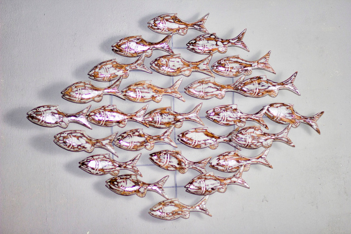 Albasia wood wall decoration – Fish, natural natural materials in boho style