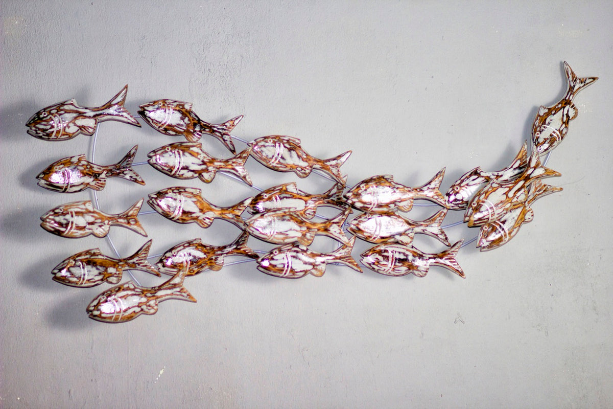 Albasia wood wall decoration – Fish, natural natural materials in boho style