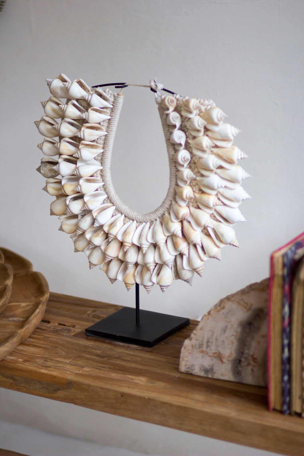 The Shell decorative stand – natural materials, boho decor handmade in Bali