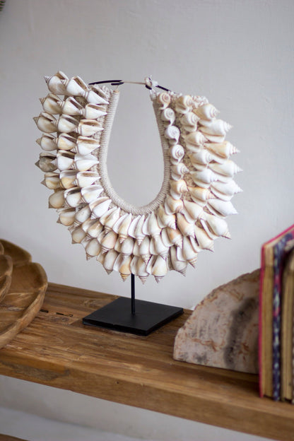 The Shell decorative stand – natural materials, boho decor handmade in Bali