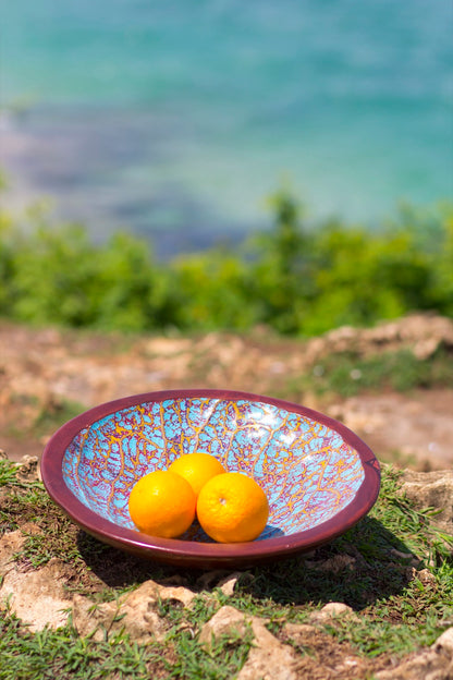 Suar wood plate Cote Azur – boho decor handcrafted in Bali by BaliSouk