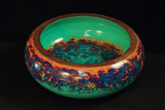 Boho suar wood bowl Cote Azur Round, crafted by hand in Bali