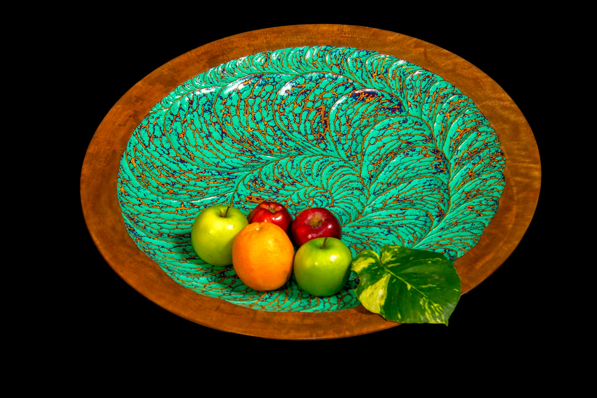 Cote Azur plate, boho decor handmade by Balinese artisans