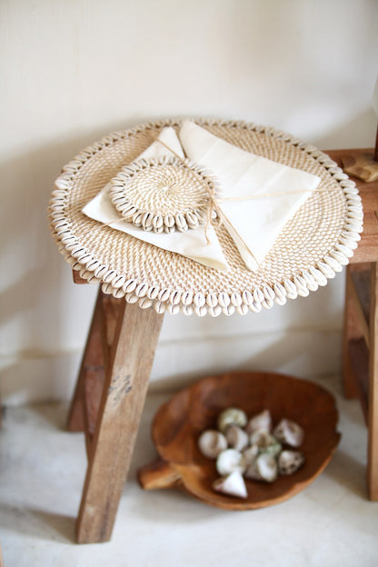 Rattan placemat Round Placemat – boho decor, handwoven and handmade in Bali
