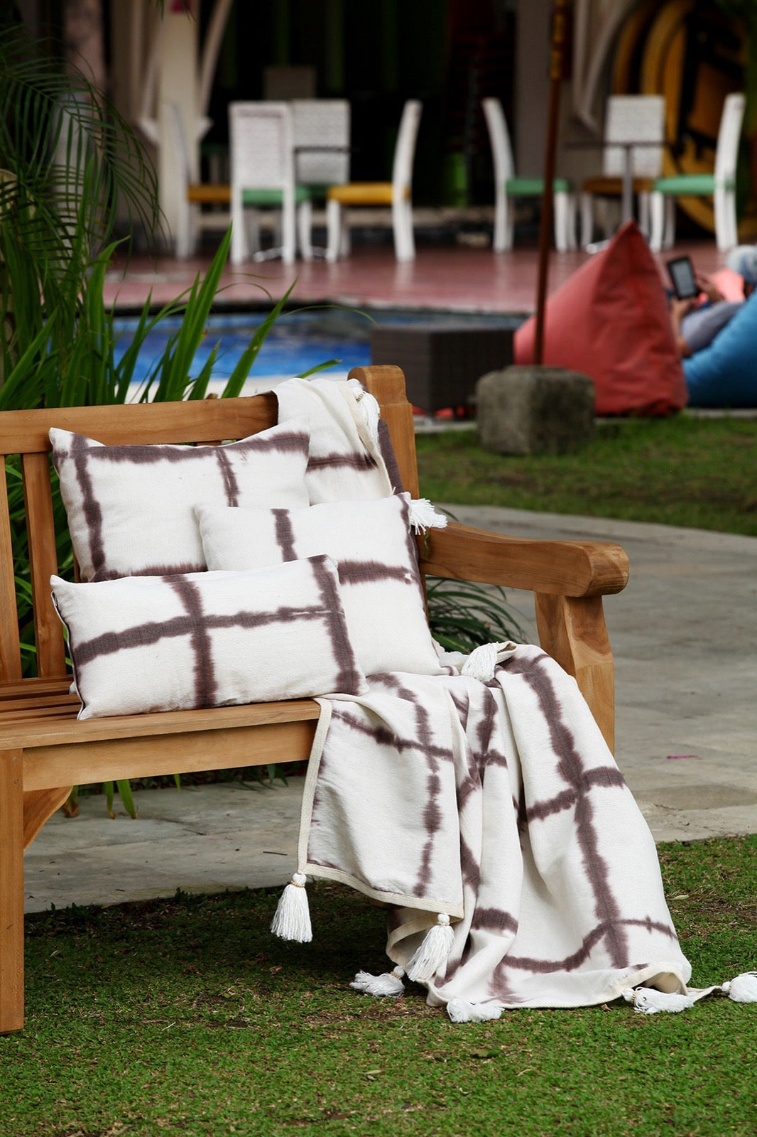 Cotton throw – Plaid – boho decor handmade in Bali by BaliSouk