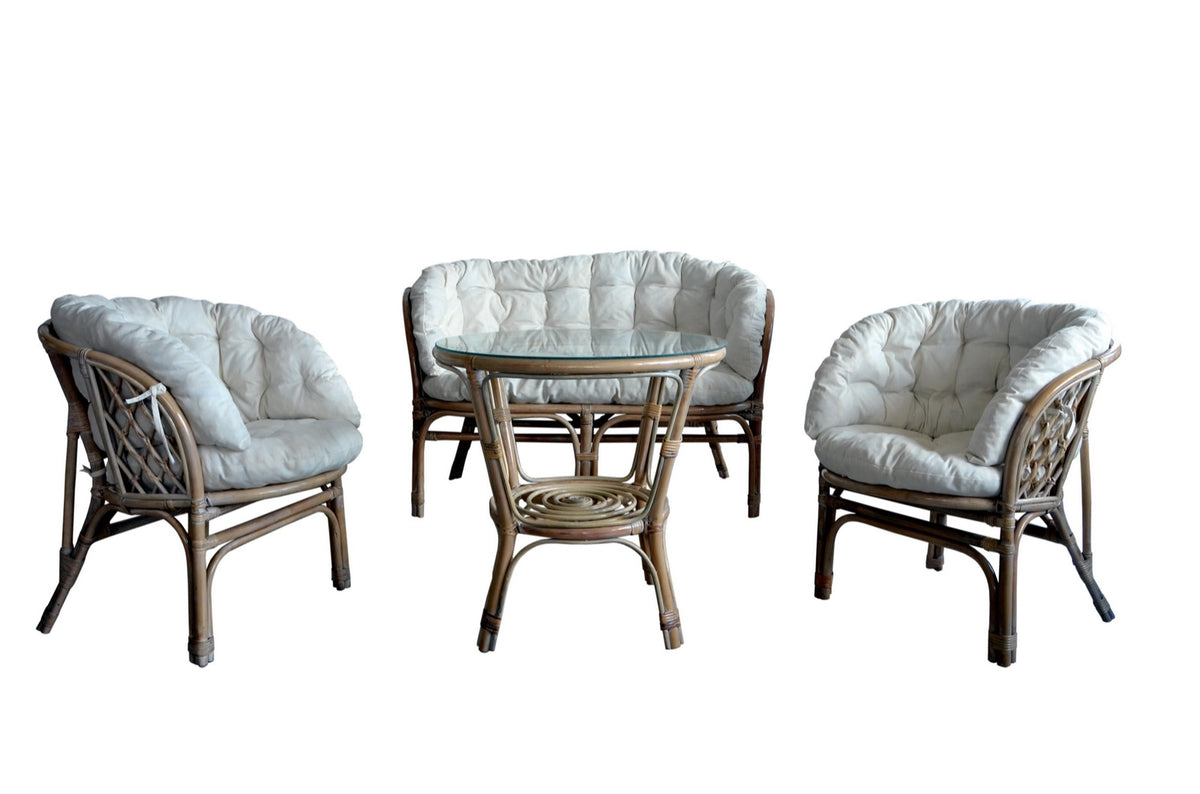 The Alegre living set – natural materials, boho furniture handmade in Bali