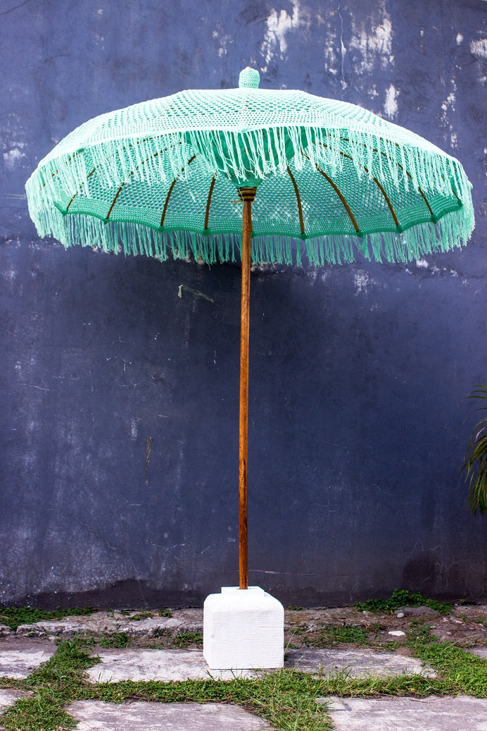 Handcrafted teak umbrella – Lux, boho furniture from BaliSouk