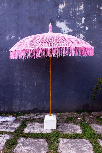Teak umbrella Lux – handmade in Bali, boho style