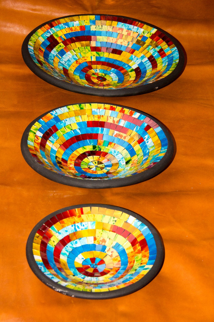 Terracotta plate – Mosaic, natural natural materials in boho style