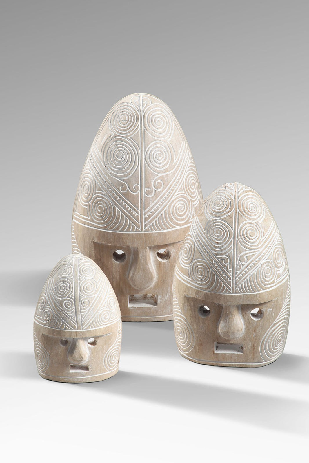 Timor Mask Stand sculpture by BaliSouk – boho decor made in Bali