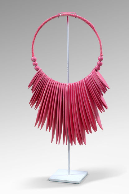 Albasia wood decorative stand Delahoya Necklace – boho decor, handwoven and handmade in Bali
