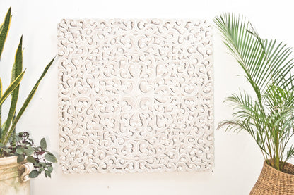 Wooden wall decoration Bali Ornamnet Panel – boho decor, handwoven and handmade in Bali